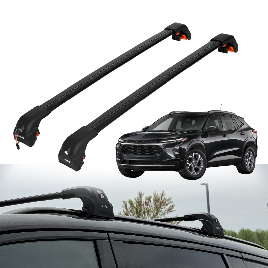 220 lbs Roof Rack Cross Bars for Chevy Trax 2024-2026 with Flush Rails - Black