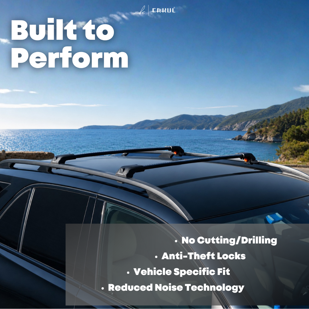 Roof Rack Crossbars for Honda Passport 2019-2025 Fits Raised Rails - Black