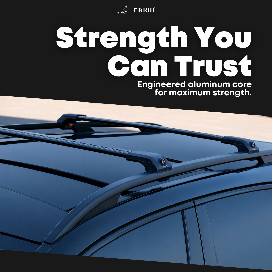 Roof Rack Crossbars for Jeep Renegade 2015-2023 Fits Raised Rails - Black
