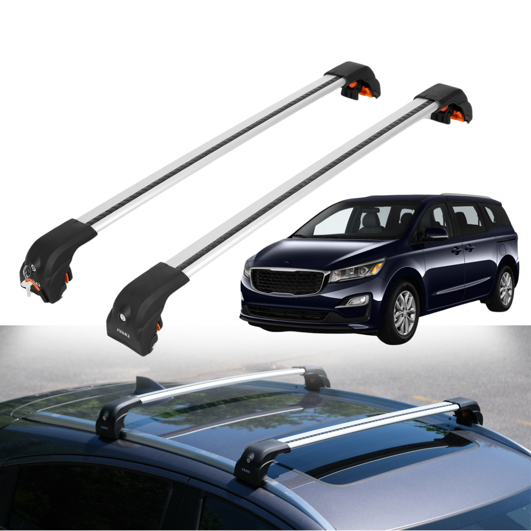 220 lbsRoof Rack Cross Bars for Kia Sedona 2015-2021 with Flush Rails - Silver