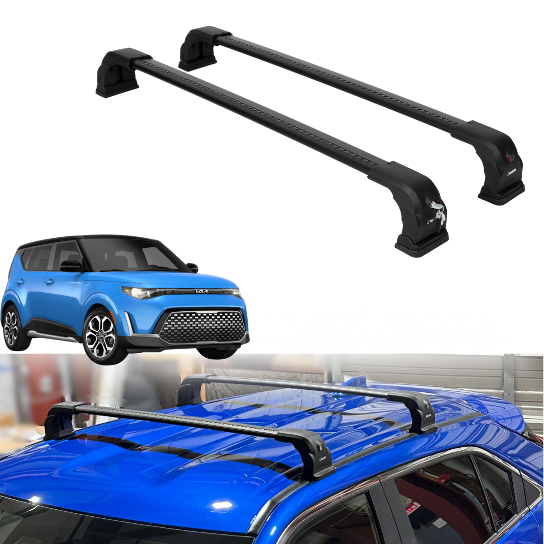 220lb Roof Rack Crossbars for Kia Soul 2020-2026 Fits Fixed Points Roofs - Black