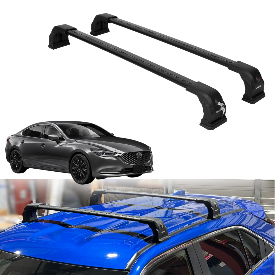 220 lbs Roof Rack Cross Bars for Mazda 6 2010-2022 Fits Fixed Points Roofs Black
