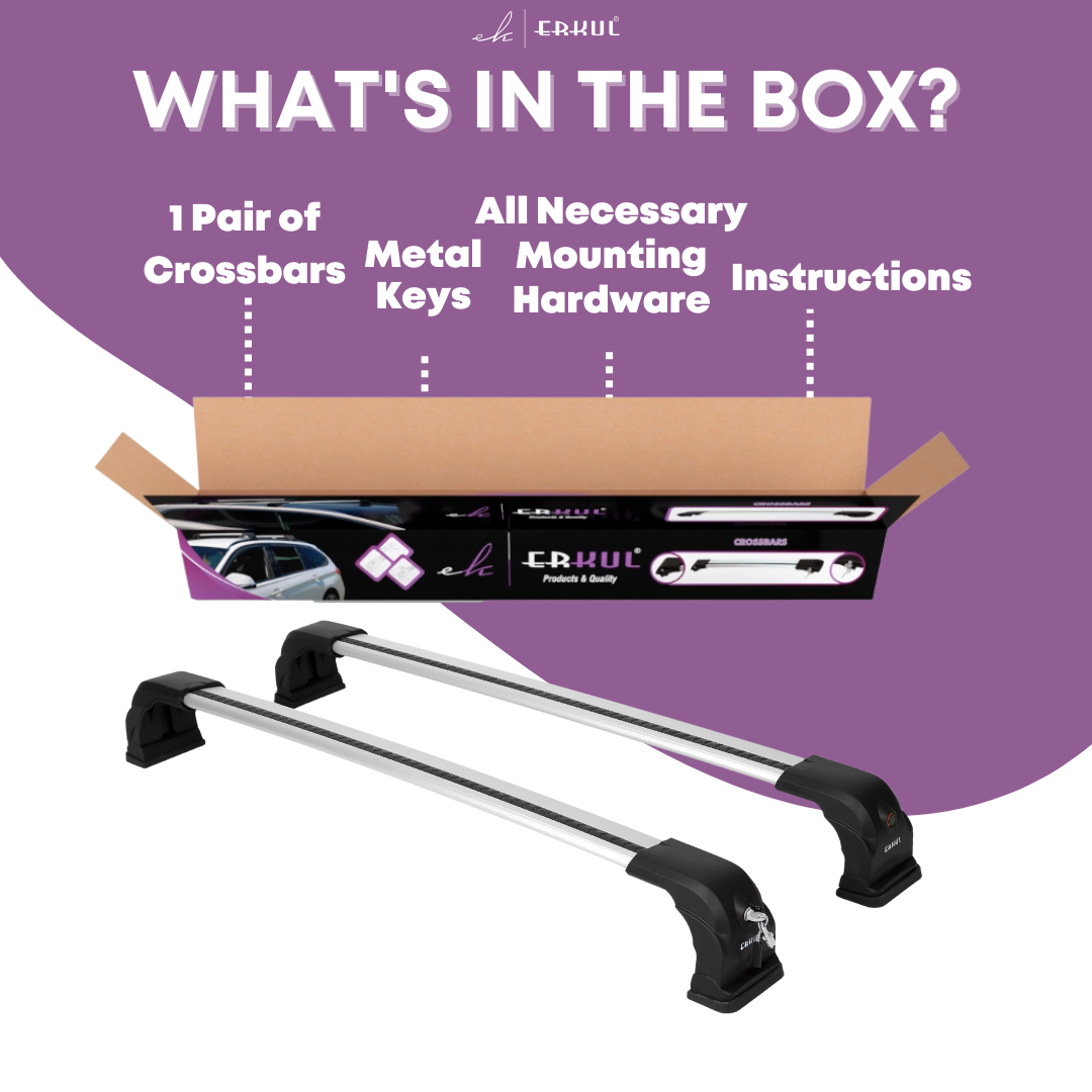 220 lbs Lockable Roof Rack Cross Bars Fits Mazda 3 Hatchback 2010-2013 Silver