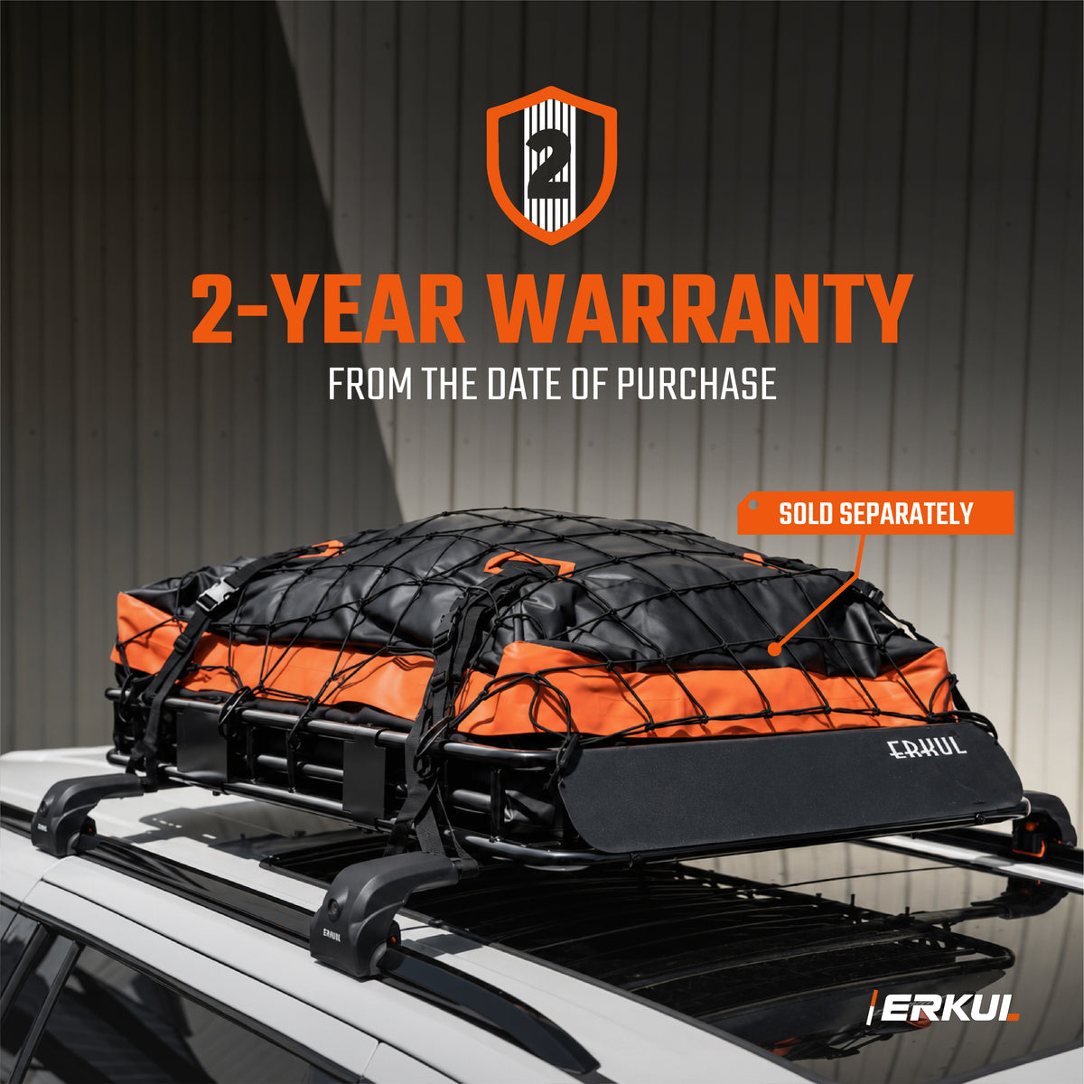 ERKUL AeroGlide Roof Cargo Basket 51x36", Steel, 175 lb, Wind Fairing