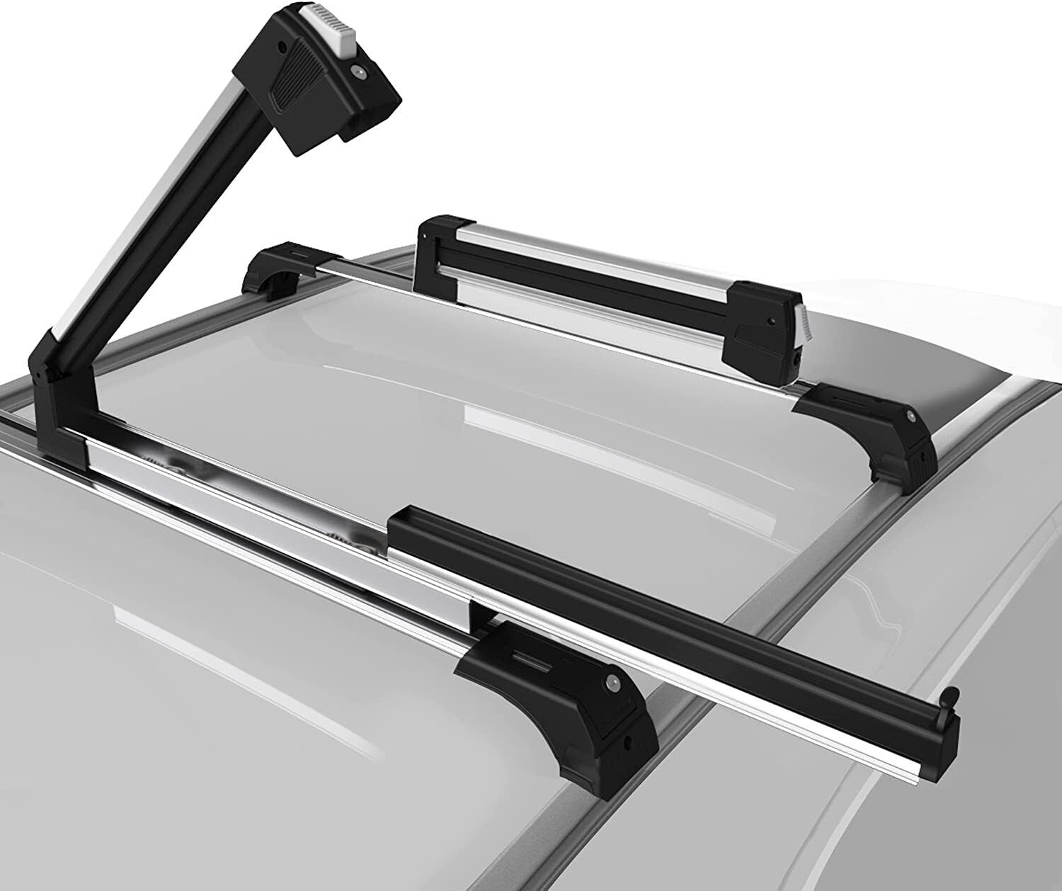 OPEN-BOX | ERKUL Universal Ski Rack & Snowboard for Car Roof Fits All Crossbars