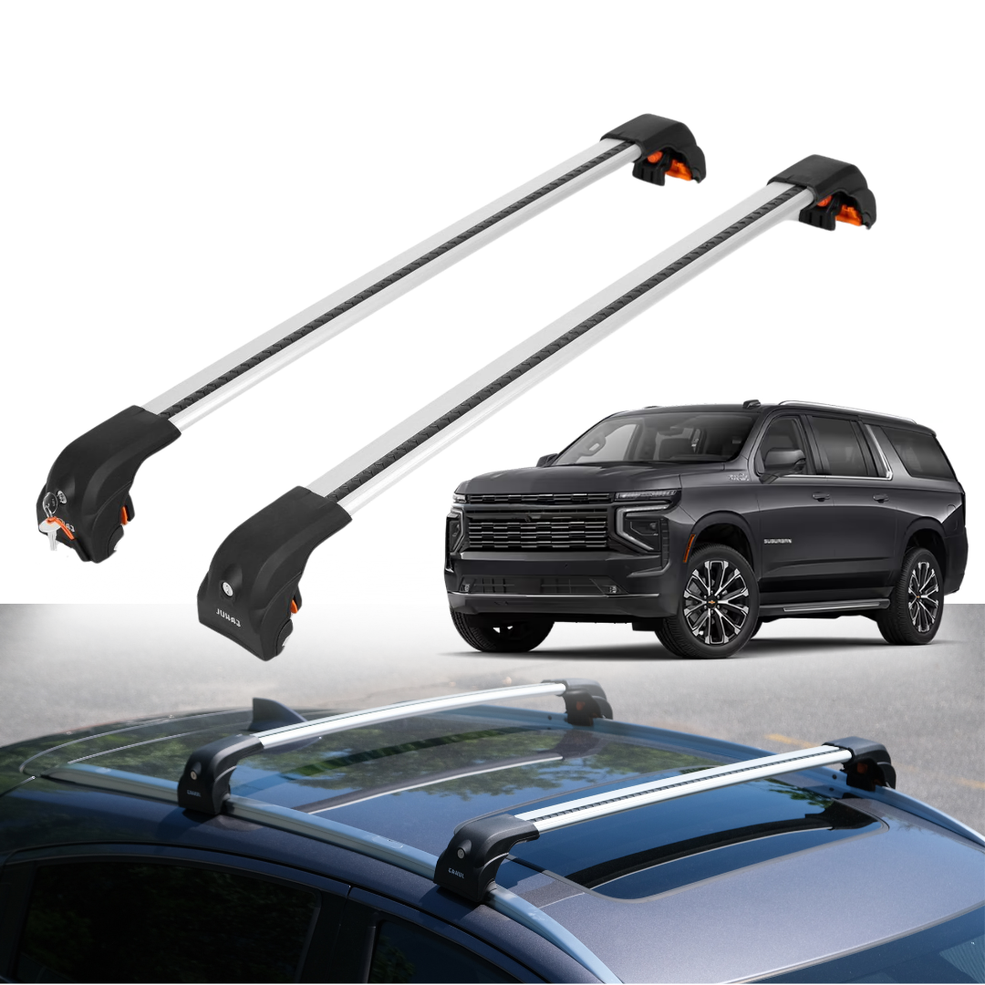 Erkul 220 LBS Roof Rack Crossbars Fit Chevrolet Suburban 2021-2026 Silver