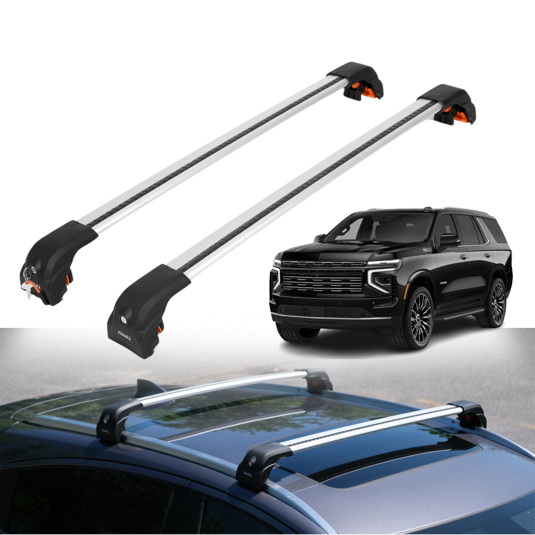 Heavy Duty Roof Rack Crossbar For Chevrolet Tahoe 2021-2026 - Flush Rails Silver