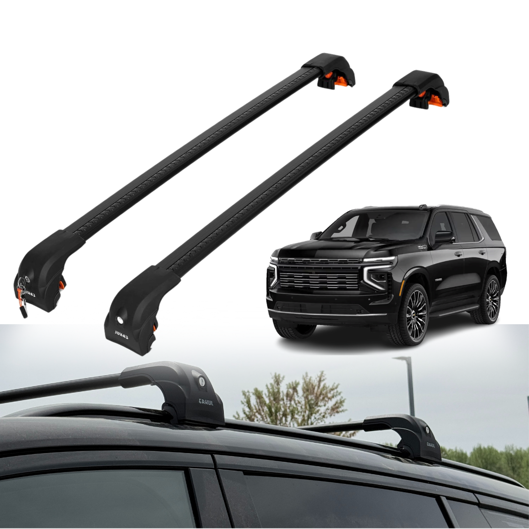 Heavy Duty Roof Rack Crossbar For Chevrolet Tahoe 2021-2026 - Flush Rails Black