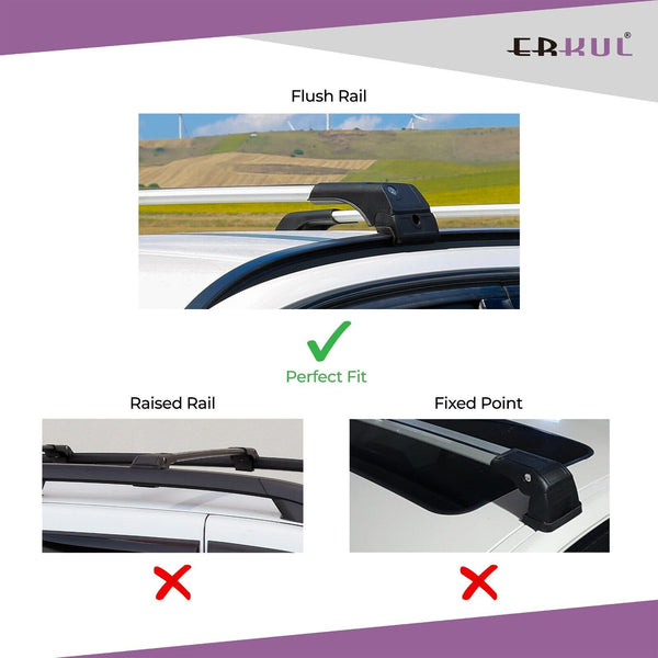 ERKUL Roof Rack Cross Bars Fits Audi Q7 2016-2024 Aluminum