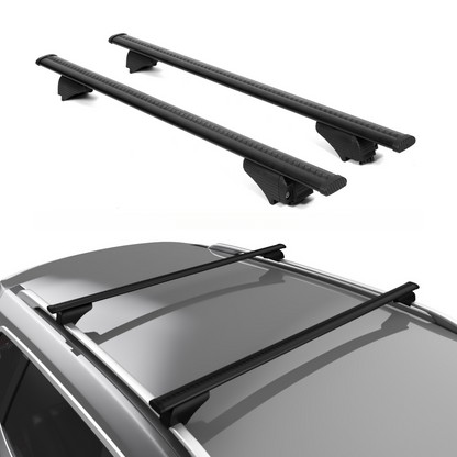 ERKUL Universal Roof Rack Cross Bars - 42.5" Crossbars Fits Raised Side Rail Cars & SUVs | Adjustable Aluminum Aero Bars for Rooftop Luggage Cargo Carrier Canoe Kayak Bike Ski | Black