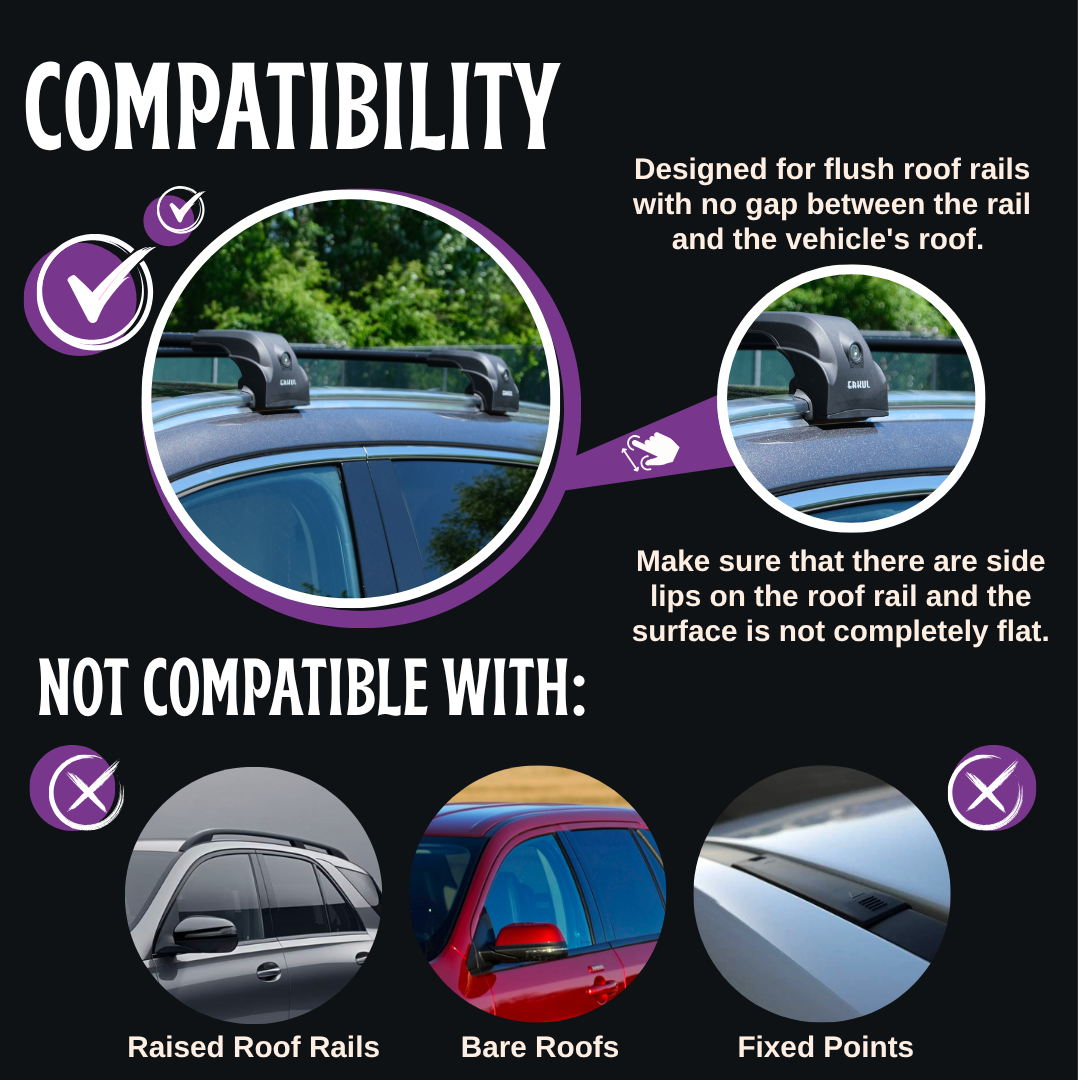 Heavy Duty Roof Rack Crossbars for Porsche Macan 2015-2025 w/ Flush Rails