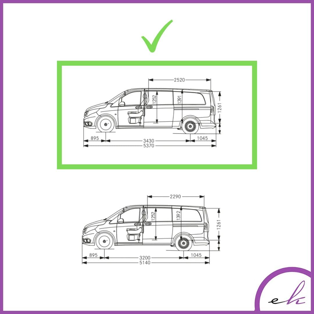 ERKUL Roof Side Rails + Cross Bars Set for Mercedes Benz Metris Long Wheelbase 2014-2023 | Complete Roof Rack System | Silver