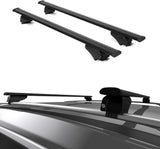ERKUL Universal Roof Rack Cross Bars - 42.5" Crossbars Fits Raised Side Rail Cars & SUVs | Adjustable Aluminum Aero Bars for Rooftop Luggage Cargo Carrier Canoe Kayak Bike Ski | Black