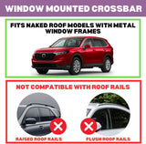 ERKUL Universal Roof Rack Cross Bars for Naked Roofs - 41" Adjustable Window Frame Crossbars for Cars Without Rails | Bare Roof Rack System Compatible with Most Sedan & SUV Models | Black