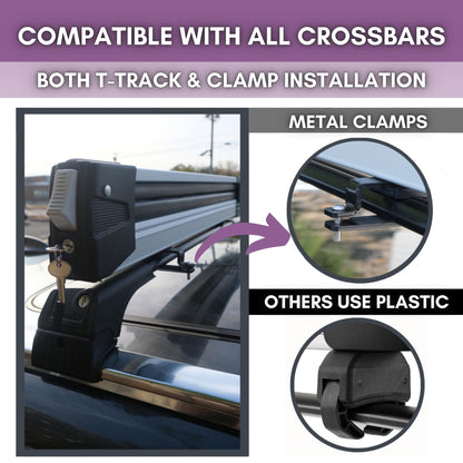 ERKUl 25" Ski Rack | Holds 4 Pairs of Skis or 2 Snowboards - Fits All Types of Cross Bars