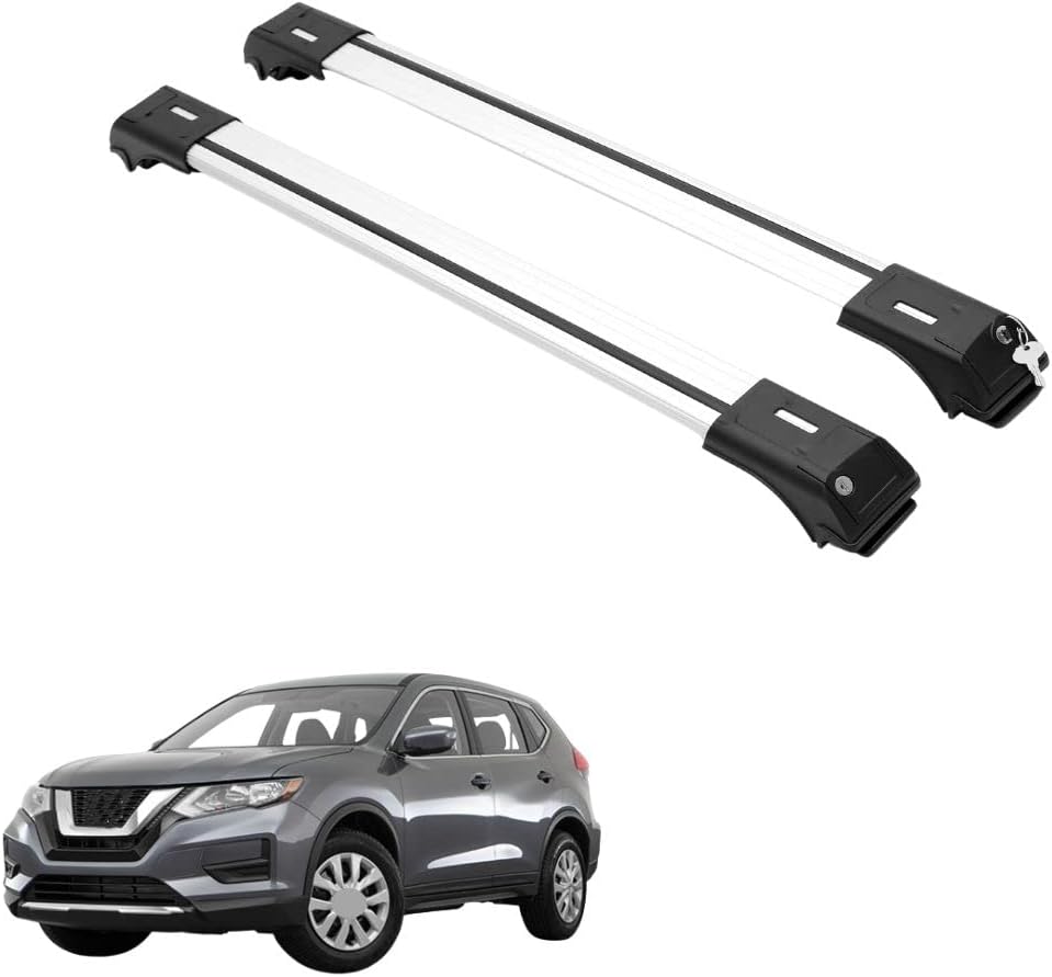 ERKUL Roof Rack Cross Bars for Nissan Rogue Sport 2017-2022 For Raised Rails - Silver