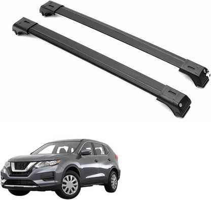 ERKUL Roof Rack Cross Bars for Nissan Rogue Sport 2017-2022 For Raised Rails - Black