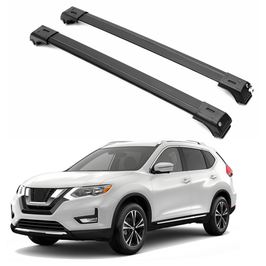 ERKUL Roof Rack Cross Bars for Nissan Rogue 2014-2020 For Raised Rails - Black