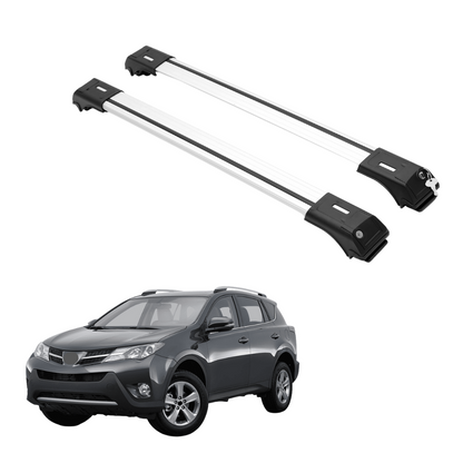 2 Piece Lockable Roof Rack Cross Bars For Toyota RAV4 2013-2018 | Silver