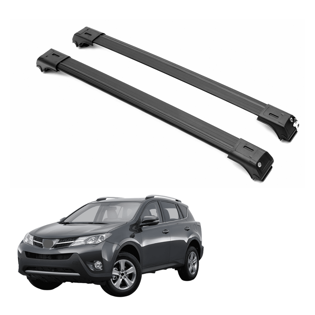 ERKUL Roof Rack Cross Bars for Toyota RAV4 2013-2018 For Raised Rails - Black