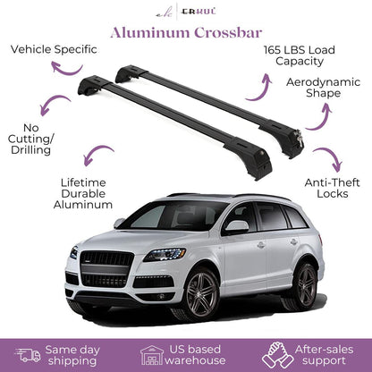 ERKUL Roof Rack Cross Bars for Audi Q7 2007-2015 | Black