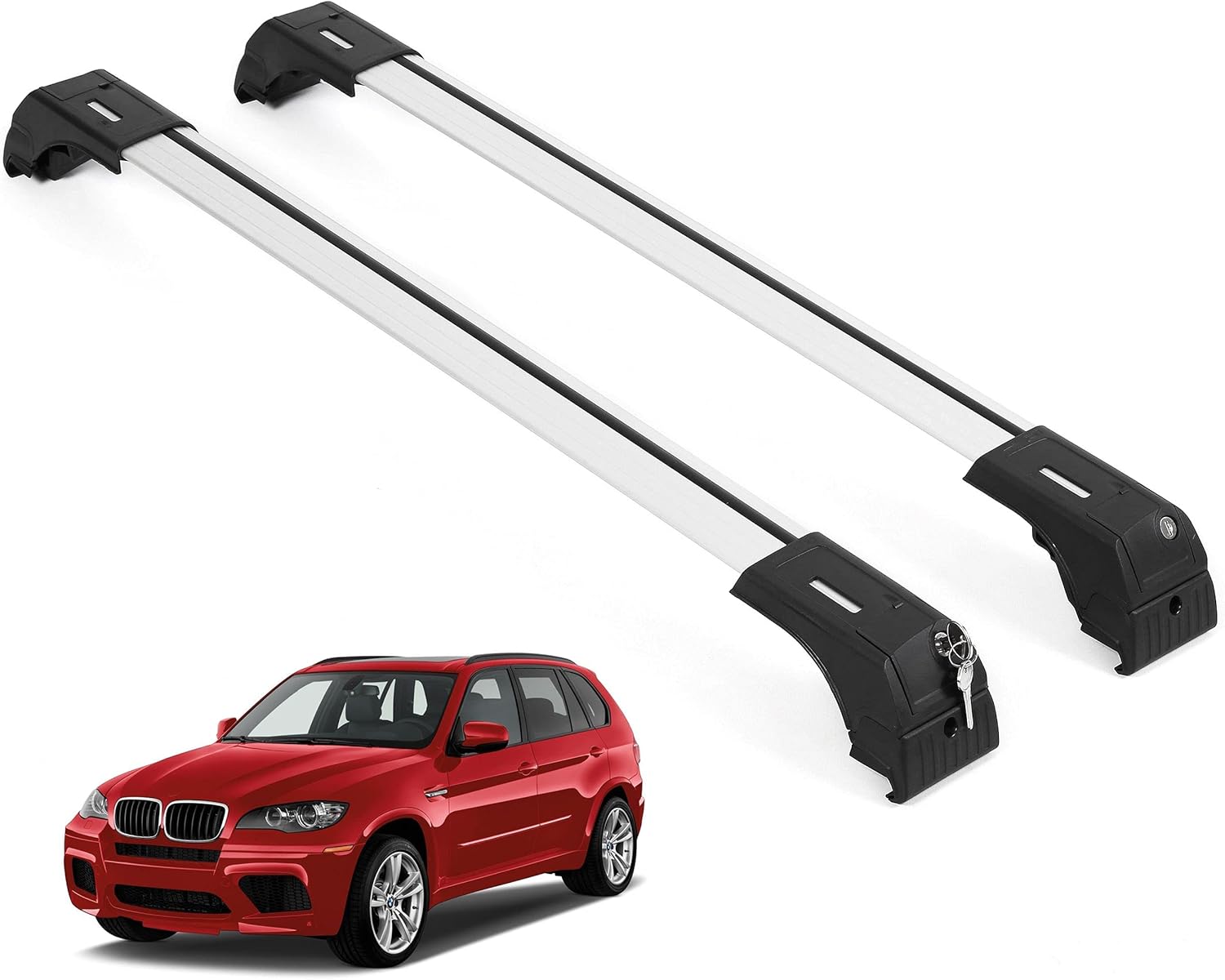 ERKUL Roof Rack Cross Bars for BMW X5 E70 2007-2013  - Silver