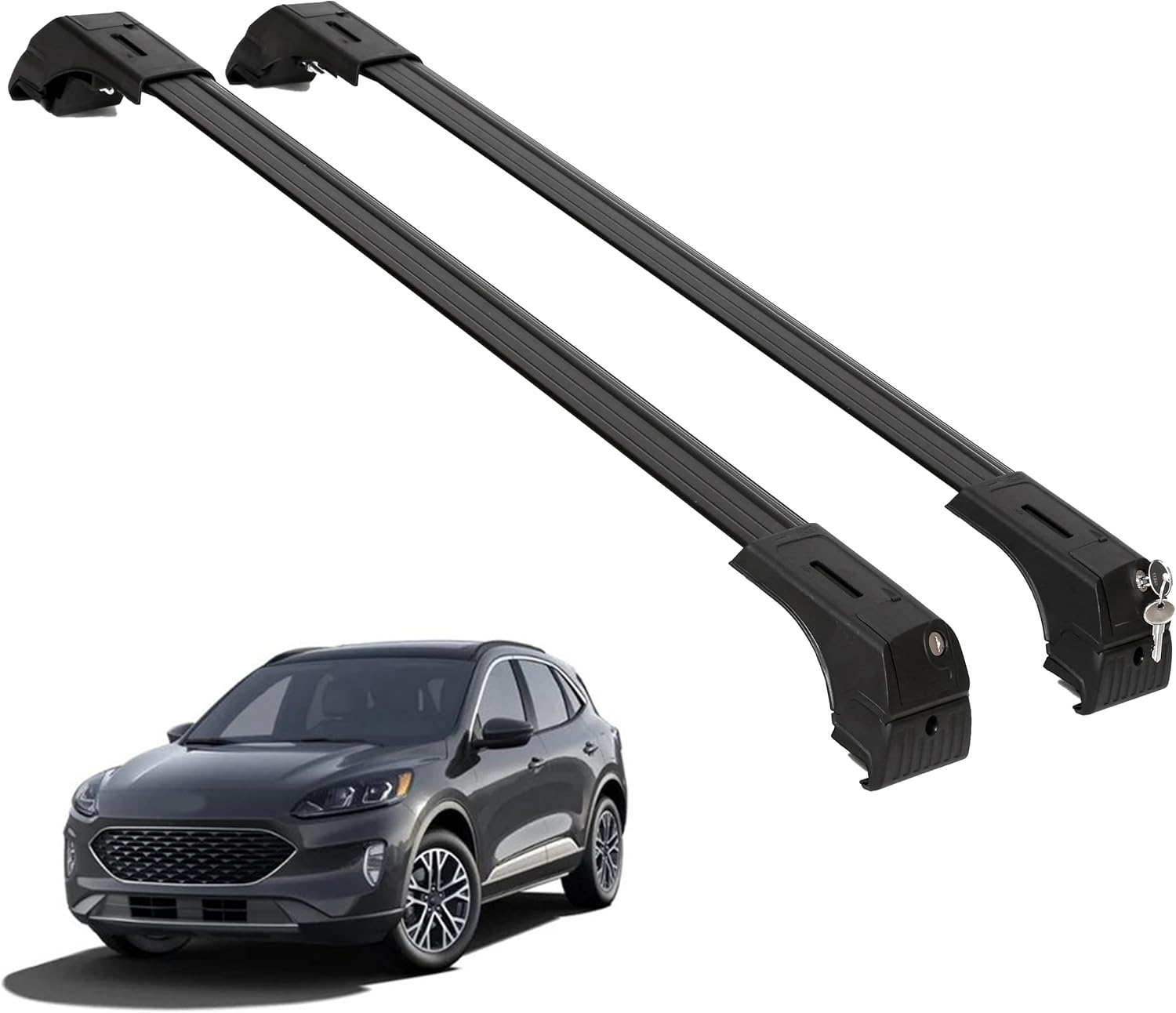 ERKUL Roof Rack Cross Bars Fits Ford Escape 2020-2025 Fits Flush Rails Black