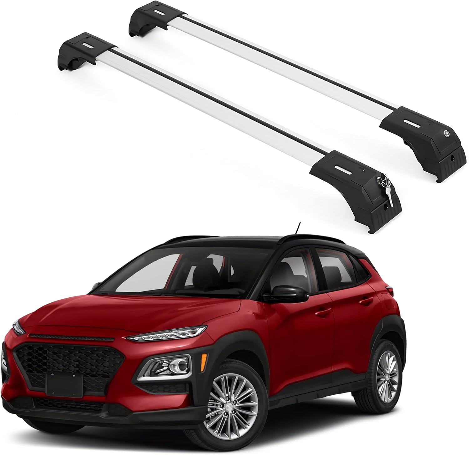 ERKUL Roof Rack Cross Bars for Hyundai Kona 2018-2023  - Silver