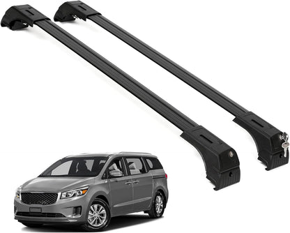 ERKUL Roof Rack Cross Bars Fits Kia Sedona 2015-2021 Fits Flush Rails Black