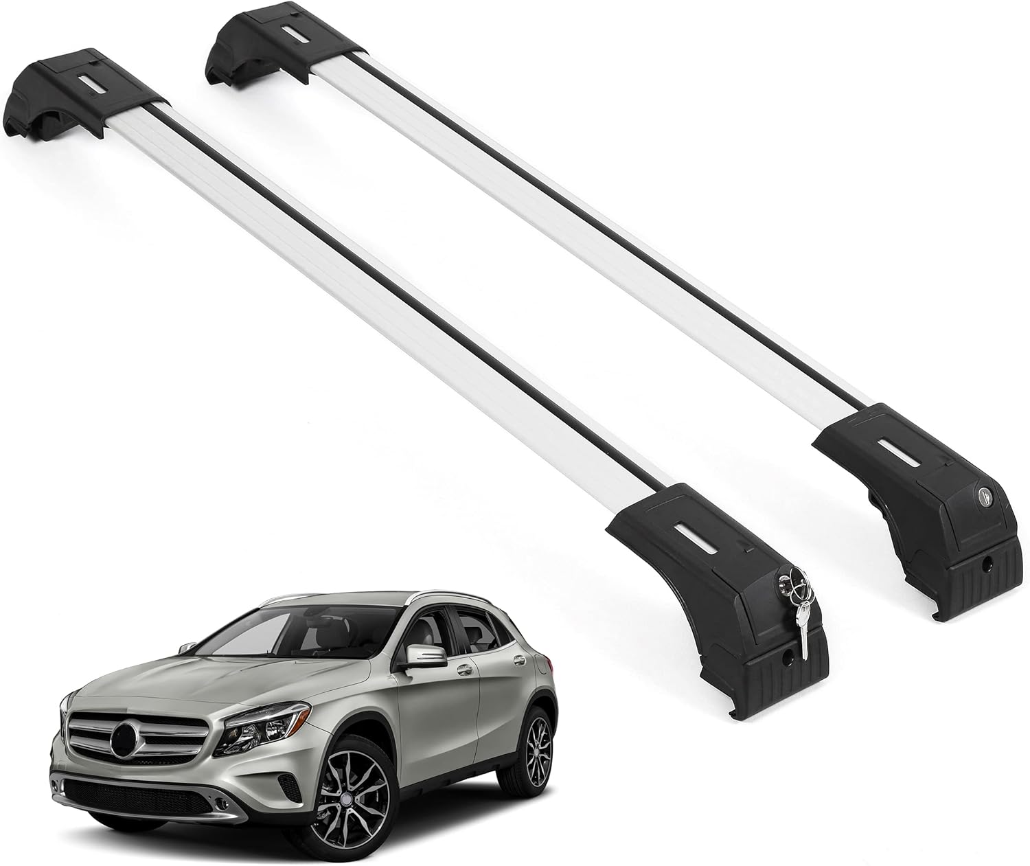 ERKUL Roof Rack Cross Bars for Mercedes Benz GLA 2014-2019  - Silver