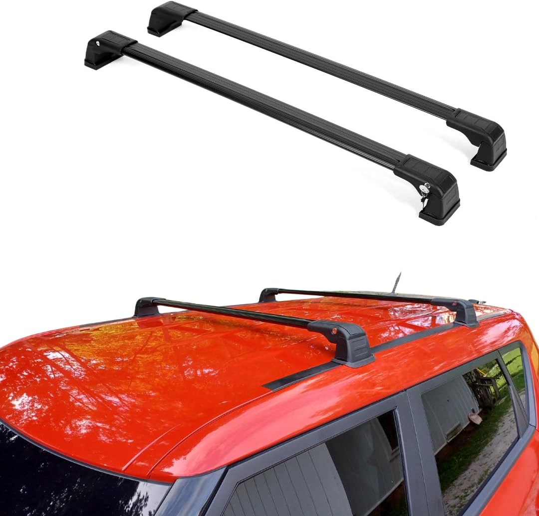 ERKUL Roof Rack Cross Bars Fits Kia Soul 2014-2019 Aluminum Lockable Black
