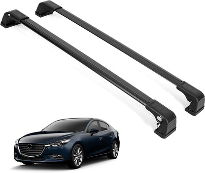 ERKUL Roof Rack Cross Bars Fits Mazda 6 2010-2022 Aluminum Lockable Black