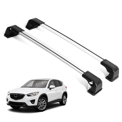 ERKUL Roof Rack Cross Bars Fits Mazda CX5 2012-2016 Aluminum Lockable Silver
