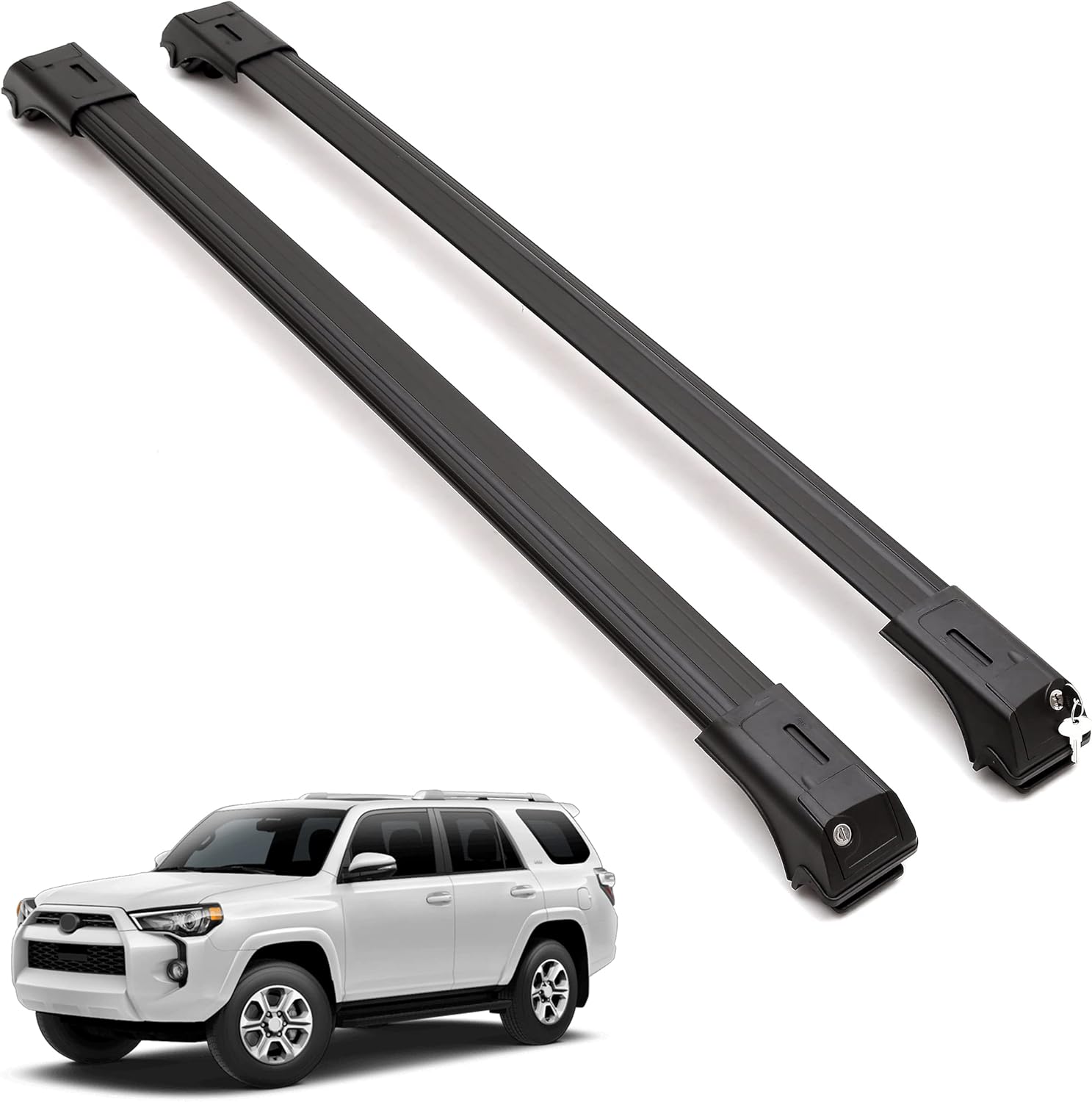 ERKUL Roof Rack Cross Bars for Toyota 4Runner 2010-2024 For Raised Rails - Black