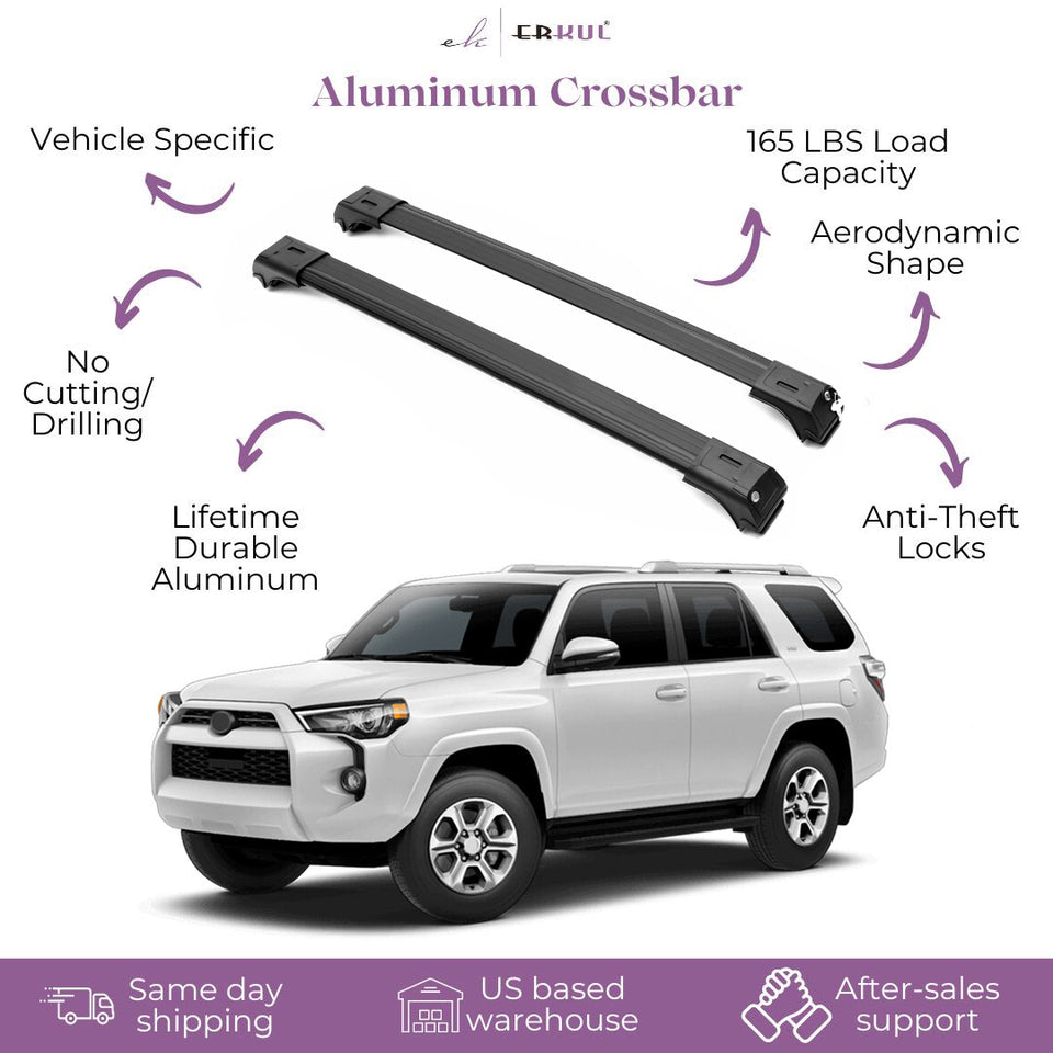 Erkul 25 Ski Rack for Car Roof - Universal Ski & Snowboard Car Racks with  Anti-Theft Lock and Extension with Sliding Rail