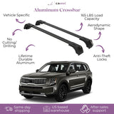 ERKUL Roof Rack Cross Bars for Kia Telluride 2020-2024 EX S SX SX-P | Aluminum Crossbars with Anti Theft Lock for Rooftop | Compatible with Flush Rails - Black