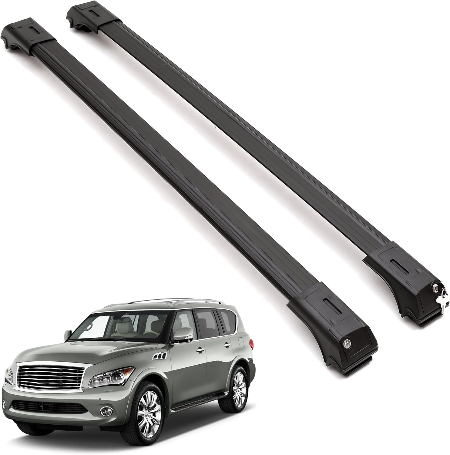 ERKUL Roof Rack Cross Bars for Infiniti 2014-2023 QX80 2011-2013 QX56 | Black