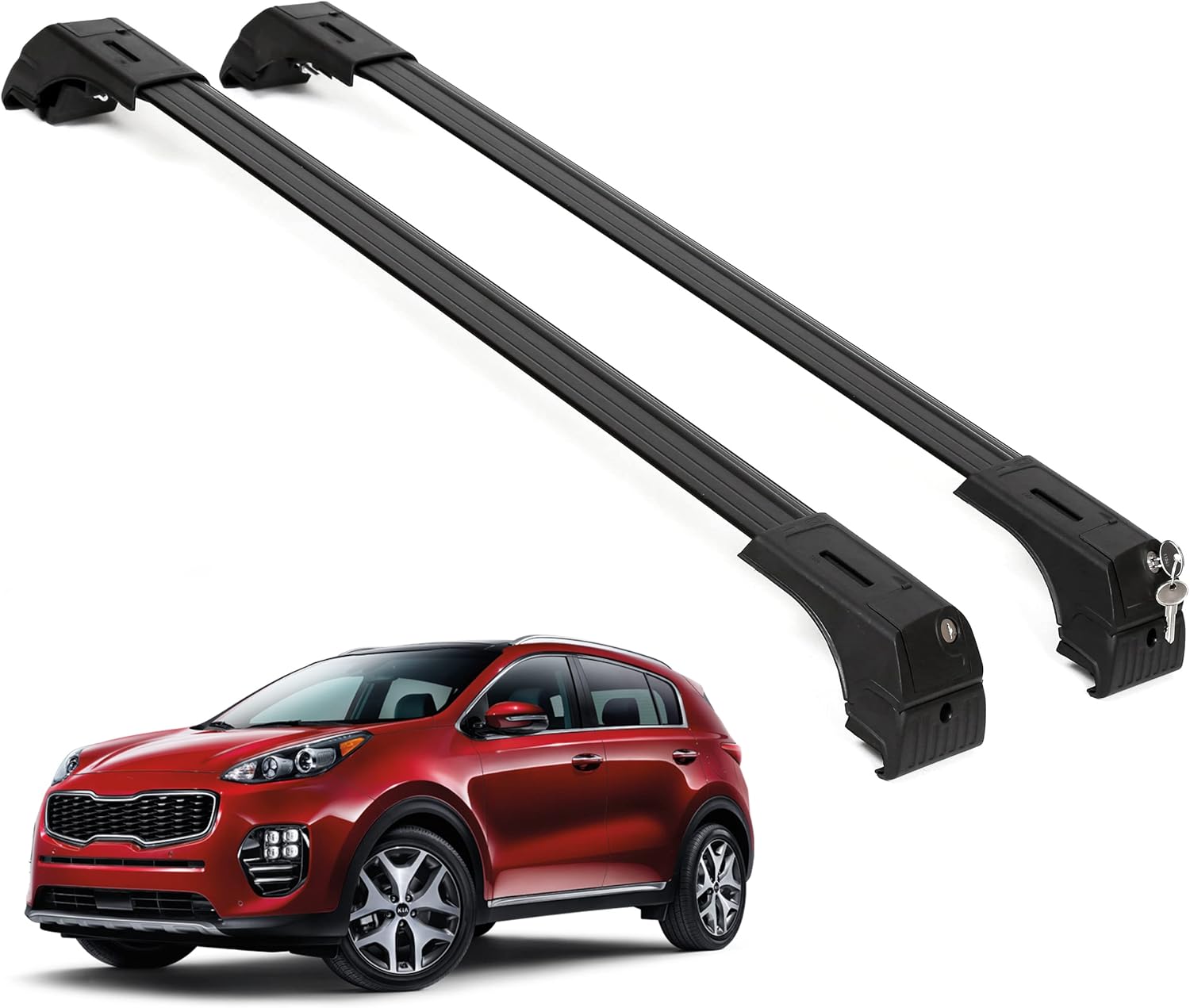 ERKUL Roof Rack Cross Bars for Kia Sportage 2017-2022 | Black