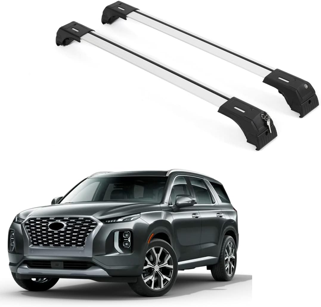 ERKUL Roof Rack Cross Bars Fits Hyundai Palisade 19-25 Fits Flush Rails Silver