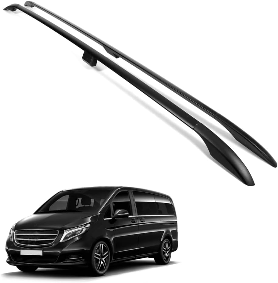 ERKUL Roof Rails Fits Mercedes Metris W447 LWB Long 2014-2023 Aluminum Black