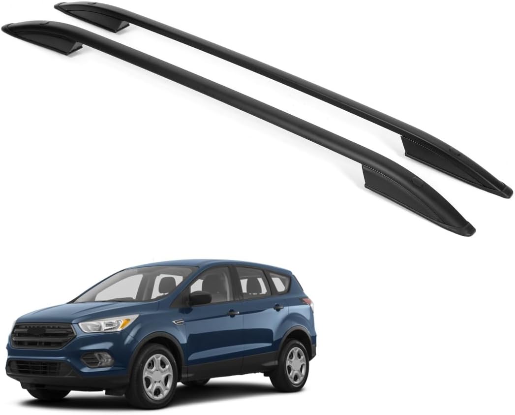 ERKUL Roof Rails Fits Ford Escape 2013-2019 Car Racks For Roof Aluminum Black