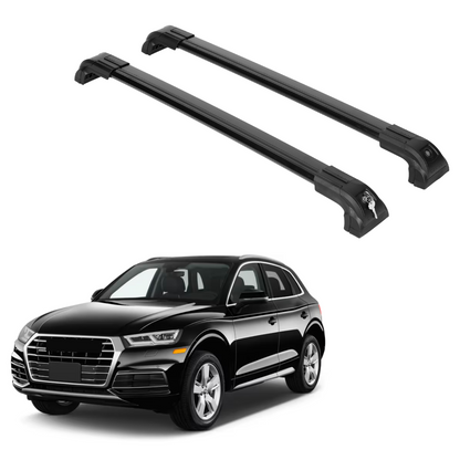 Heavy Duty Roof Rack Crossbars Fits Audi Q5 2018-2025 for Flush Rails Black