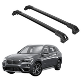 ERKUL Heavy Duty 220lbs Roof Rack Cross Bars for BMW X1 F48 2016-2022 | Solid Metal Mounts | Aluminum Crossbars with Anti Theft Lock for Rooftop - Compatible with Flush Rails - Black