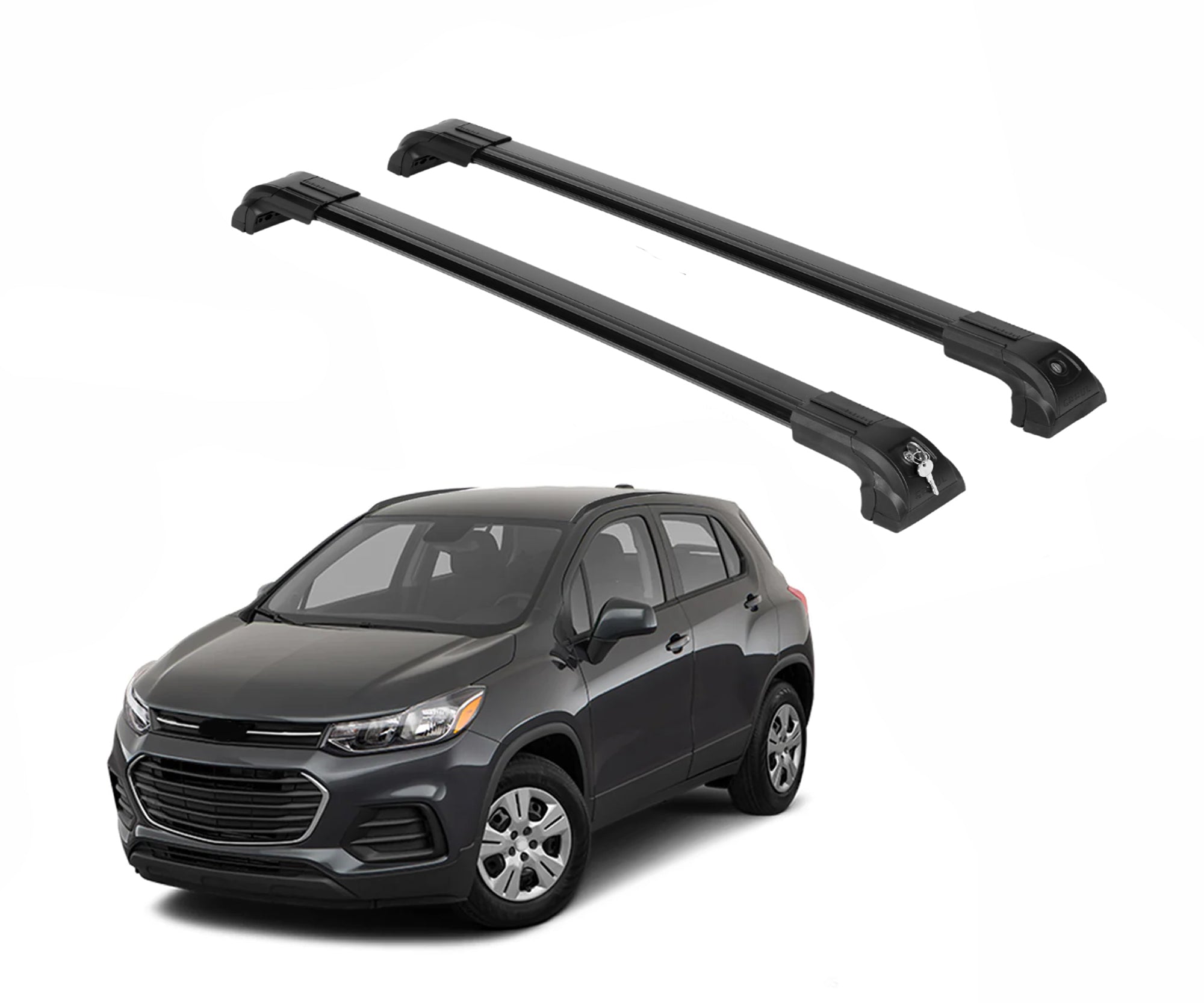 Heavy Duty 220 lbs Roof Rack Crossbar Fits Chevrolet Trax 2013-22 With Metal Mounts Black