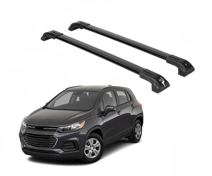 Heavy Duty 220 lbs Roof Rack Crossbar Fits Chevrolet Trax 2013-22 With Metal Mounts Black