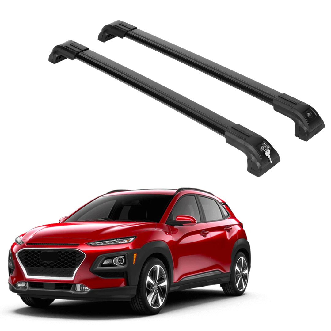 ERKUL Heavy Duty 220lbs Roof Rack Cross Bars for Hyundai Kona 2018-2023  For Flush Rails - Black