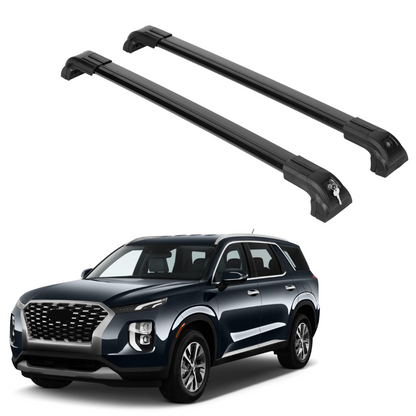 Erkul Strong Roof Rack Crossbar Fits Hyundai Palisade 2019-2024 Metal Mounts Black