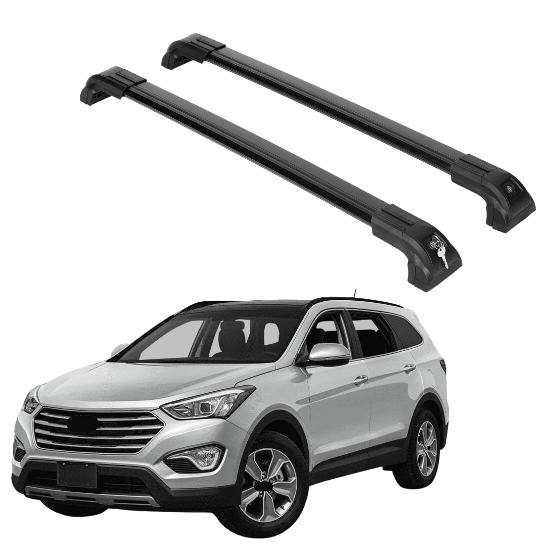Heavy Duty 220 lbs Roof Rack Crossbars Fits Hyundai Santa Fe 13-18 With Metal Mounts Black