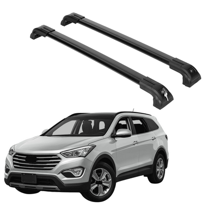 Heavy Duty 220 lbs Roof Rack Crossbars Fits Hyundai Santa Fe 13-18 With Metal Mounts Black