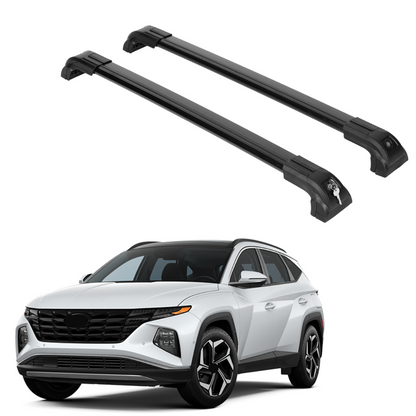 Heavy Duty Roof Rack Crossbars Fits Hyundai Tucson 22-25 for Flush Rails Black